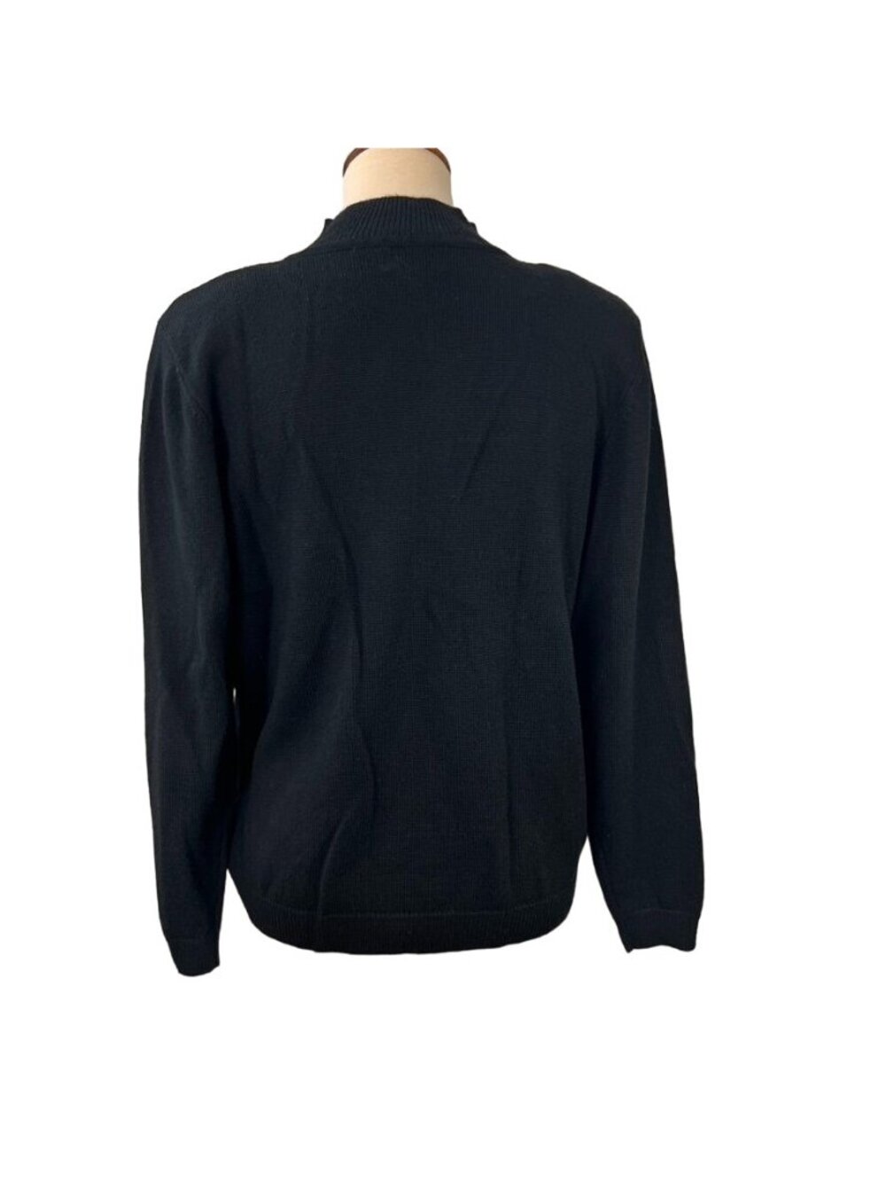 Vintage Alfred Dunner Black Embroidered Pullover Sweater Sz M Red White Floral - Picture 3 of 9